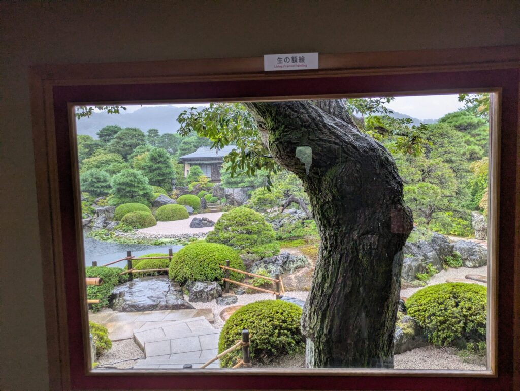 "足立美術館の「生の額絵」 雨に濡れた庭園が美しい"